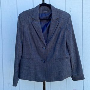 Jones Wear Women’s Blazer Grey Pinstriped Size 16
